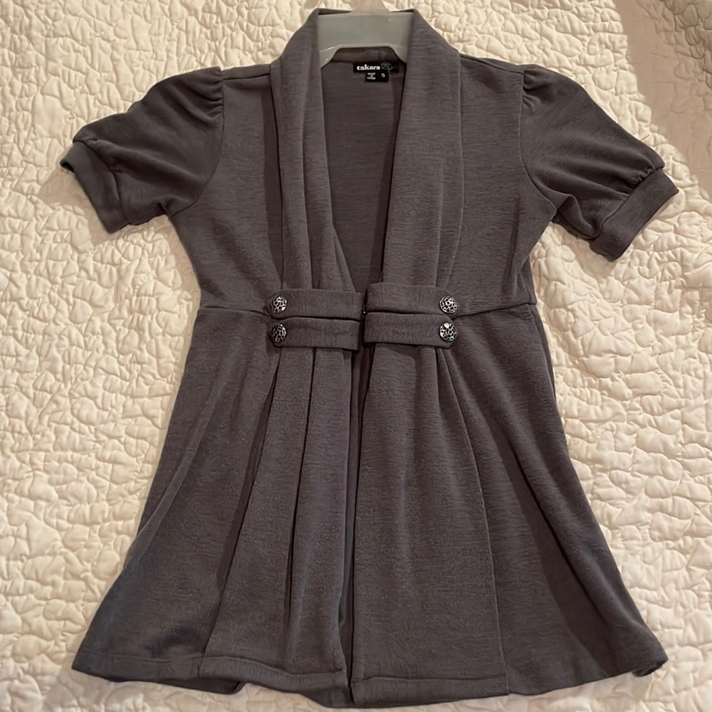 Takara brand open front sweater vest.